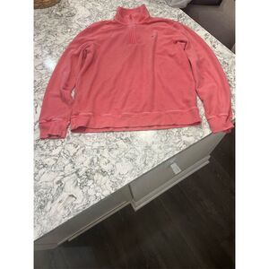 Vineyard Vines Women's Pink Saltwater 1/4 Zip Pullover Size M